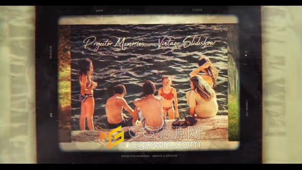 AE模板-老式投影仪幻灯片怀旧老电影投影效果复古相册