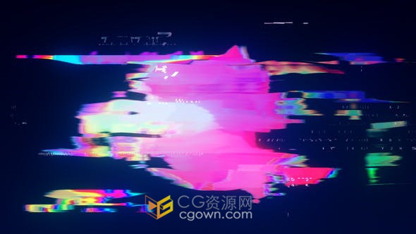 数字色彩故障溶化分裂霓虹灯效果LOGO视频片头-AE模板