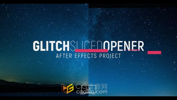 切片分割滑动故障动画展示照片幻灯片前奏开场视频片头-AE模板