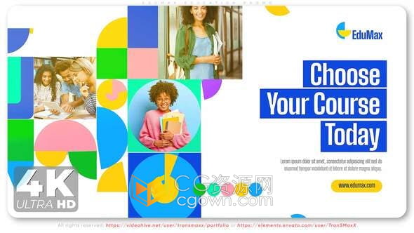 AE模板-教育宣传片推广新课程学生生活学校幼儿园介绍视频