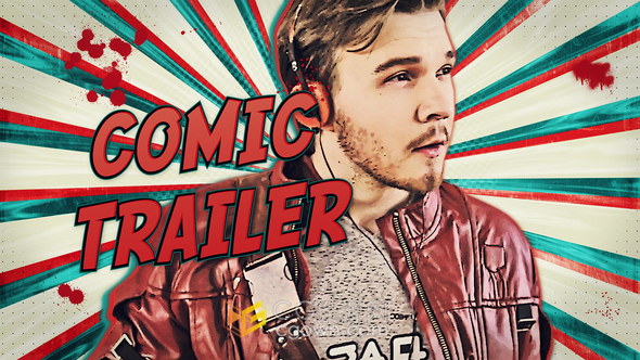 镜头特写定格冻结帧视频动画介绍人物卡通动漫风格电影预告片-AE模板