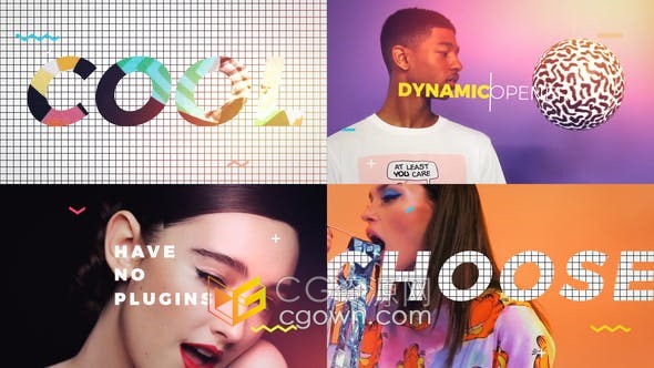 AE模板-丰富多彩动态时尚快速介绍现代开场宣传视频