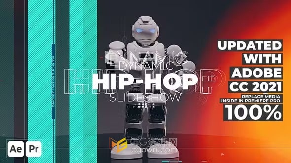 AE与PR模板-动感嘻哈幻灯片城市介绍视频时尚活力vlog