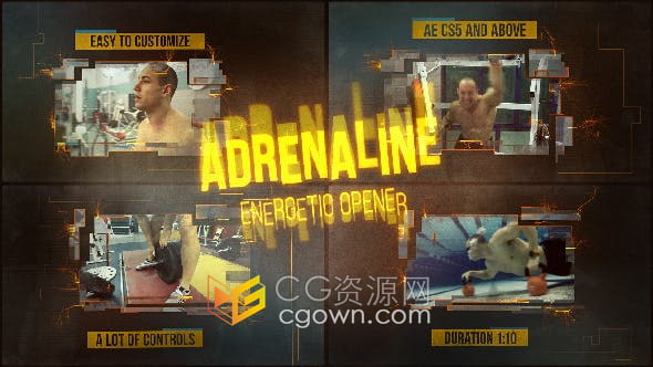 AE模板-动作能量极限战斗赛车跑酷宣传片体育运动预告片