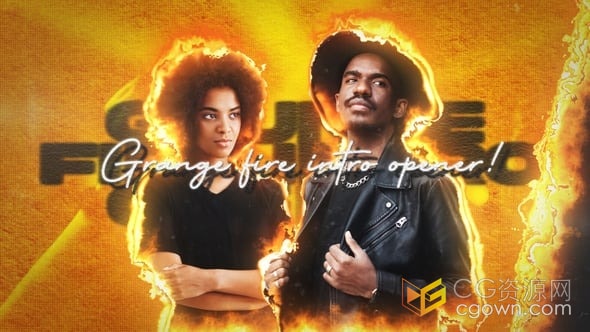 AE模板-撕纸效果燃烧火焰定格人物动画摇滚节拍时尚开场白