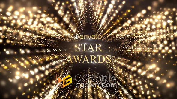 AE模板-星形闪耀粒子光效场景动画晚会活动颁奖典礼视频制作