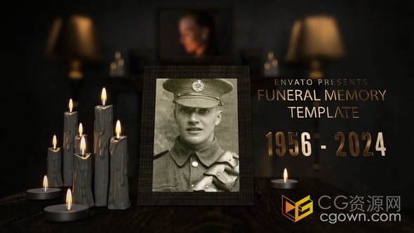 AE模板-战争电影纪录片吊唁烈士历史人物介绍葬礼开场白