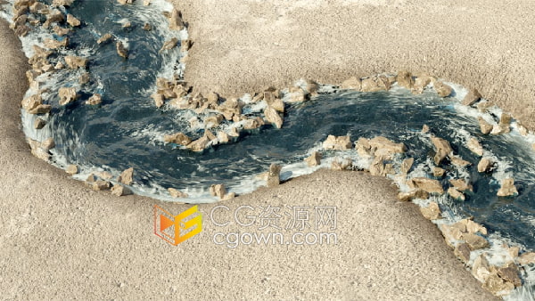 Blender插件Realtime River Generator v1.1河流小溪生成器