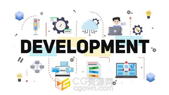 网页程序系统开发设计动态图标动画AE模板