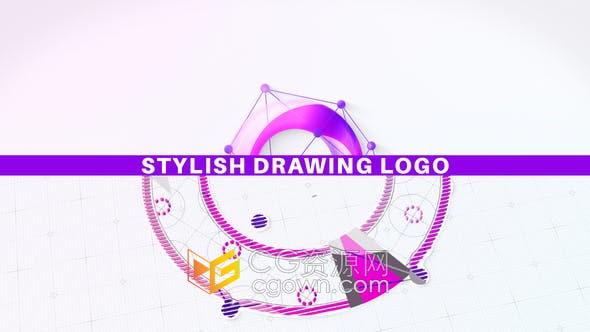 AE模板-时尚绘图标志LOGO动画效果视频