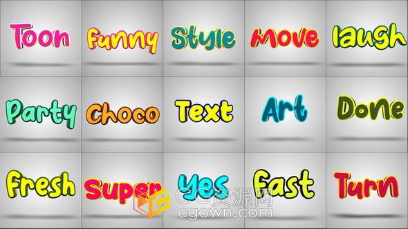 3D立体经典卡通文本标题动画创意视频字幕AE模板