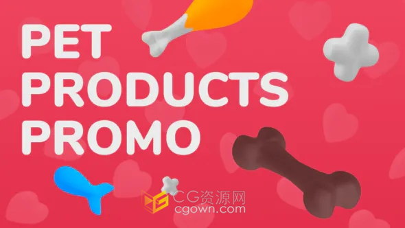 宠物用品产品食品广告片视频动画介绍物品价格信息效果-AE模板