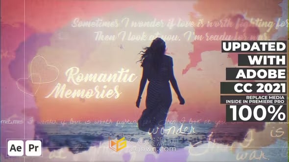 经典怀旧复古相册水墨晕开动画介绍视频-AE与PR模板