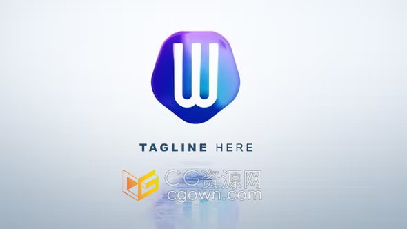 AE模板-制作干净简约浅色光效叠加标志动画Light Logo Reveal