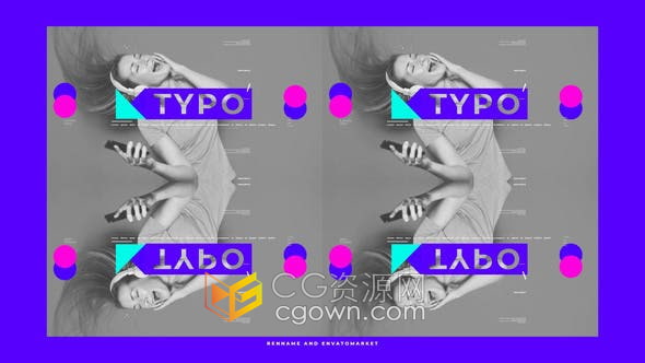 AE模板-抽象多彩图形设计时尚开场视频片头动画制作