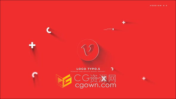 AE模板-创意图形排版元素动画效果LOGO创意视频片头