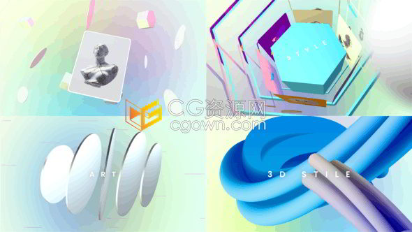 三维抽象艺术时尚创意藏品展示宣传片AE模板