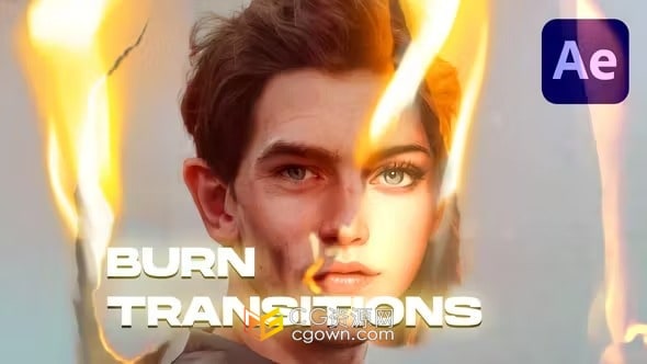 Burn Transitions 20个烧纸火焰燃烧过渡-AE模板