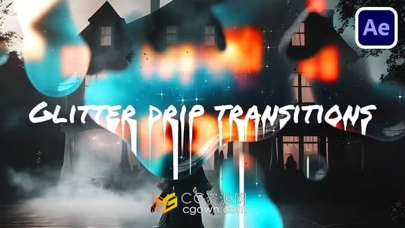 Glitter Drip Transitions 20个星光闪烁过渡-AE模板