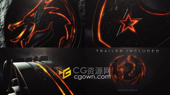 制作大气金属火焰光线视频片头电影开场游戏宣传介绍LOGO动画-AE模板