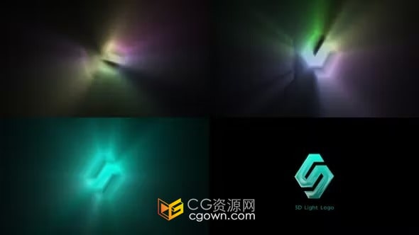 立体3D旋转灯光照射动画LOGO片头演绎-AE模板