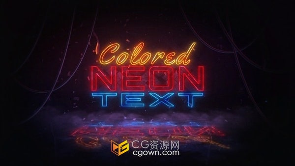 Glitch霓虹灯标志故障LOGO片头-AE模板