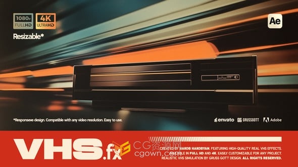 80年代90年代复古效果预设叠加层AE模板VHS Overlay Effect