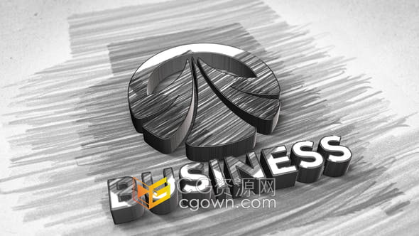 AE模板-绘画草图挤出3D LOGO动画视频片头