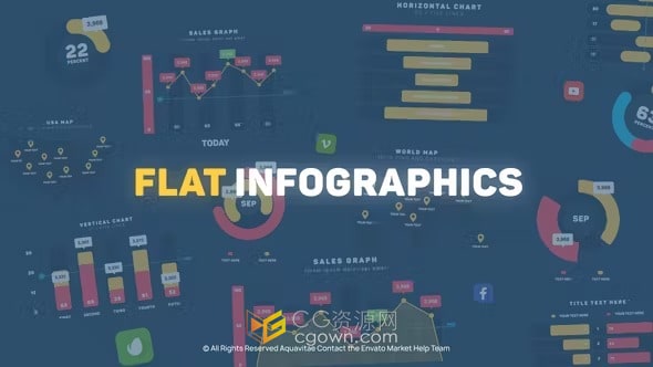 平面设计信息图表动画社交媒体图标元素-AE模板