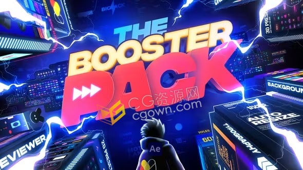 Booster Pack AE模板预设包3000+动态图形设计动画素材