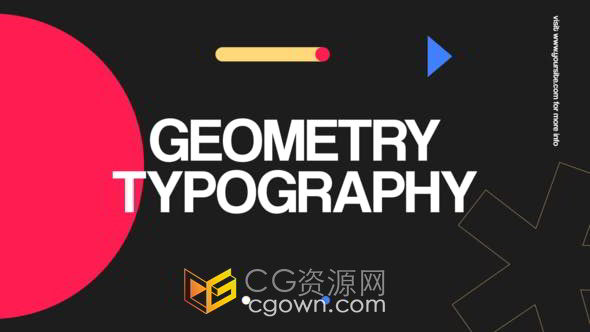 多彩时尚几何创意文本标题动画商务片头AE模板