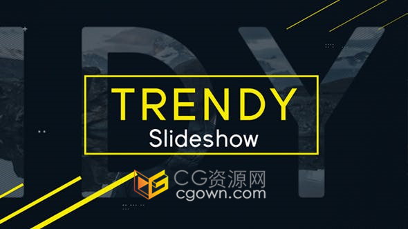 时尚幻灯片创意文字遮罩设计动感介绍视频片头动画制作-AE模板