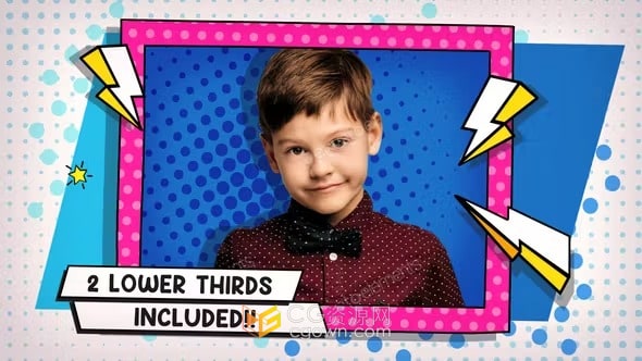 漫画主题儿童青少年活动开场宣传片视频AE模板