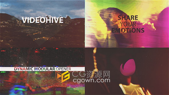 VSCO颜色风格动感图文动画效果介绍宣传视频开场片头-AE模板