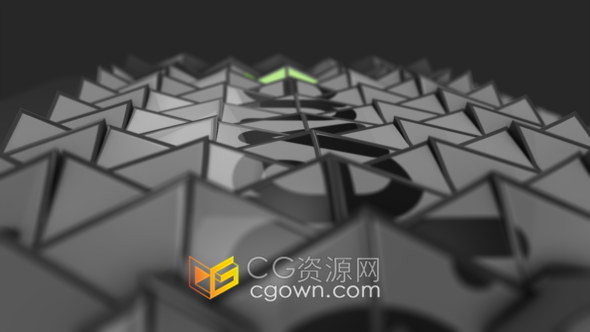 3D三角形片块画板翻转动画展示LOGO或图片效果视频片头-AE模板