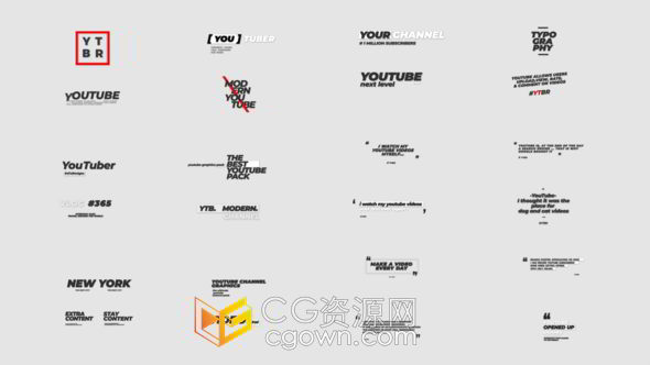 26款简约整洁优雅时尚文本标题动画AE模板