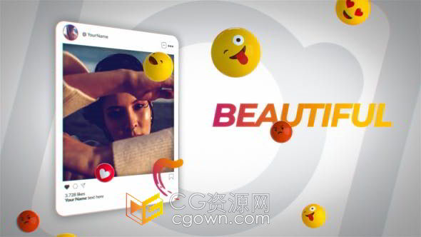 互联网博主个人社交界面展示潮流商务宣传片AE模板