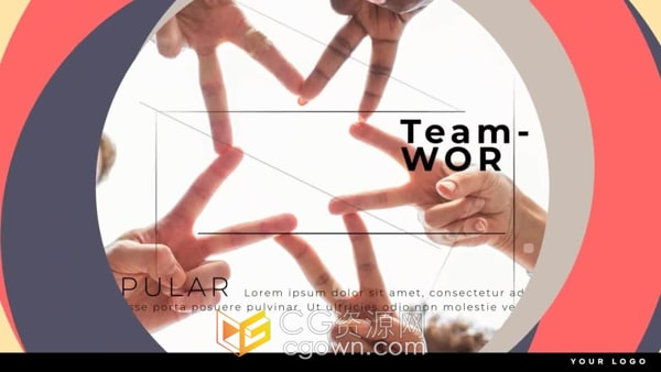 图形动画介绍企业视频片头动画AE模板Colorful Corporate