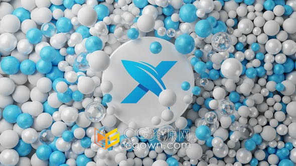 漂亮3D玻璃球动画演绎展示LOGO标志效果视频片头-AE模板