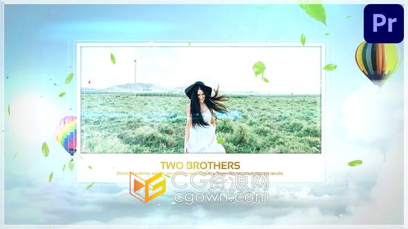 PR与AE模板-云层展示照片动画相册视频宣传片