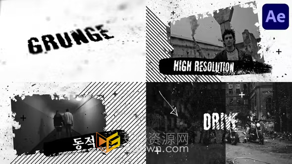 混乱美感视觉冲击力开场视频片头动画AE模板下载