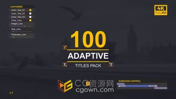 100组动画文字标题自适应AE模板下载