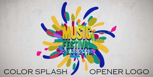 AE模板-复古风格卡通飞溅图形动画LOGO视频片头