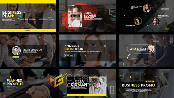 公司领导团队优秀杰出员工介绍文字人物视频动画效果-AE模板