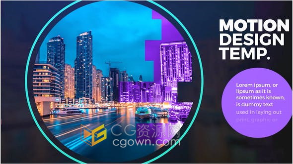 企业建筑餐厅技术公司宣传片制作曲线圆圈图形设计动画视频-AE模板