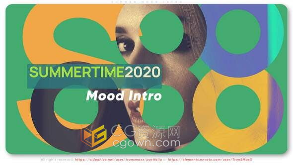 充满活力时髦魅力博客介绍女性品牌宣传夏日清爽设计视频短片制作-AE模板