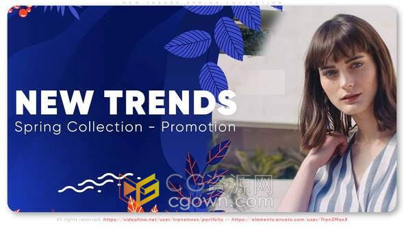 新颖的现代设计春夏季系列商品展示动画创意广告视频短片制作-AE模板
