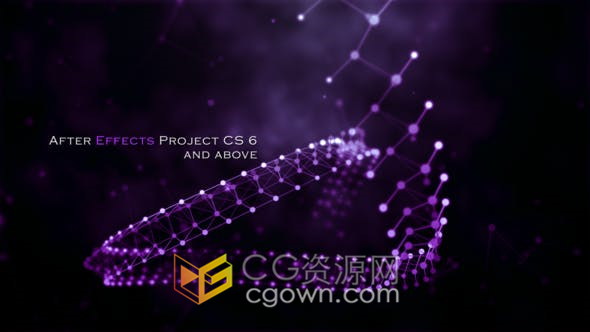 高科技数字世界技术宣传片头粒子链接动画场景视频介绍-AE模板