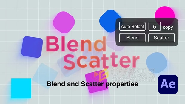 AE脚本图层混合和分散属性工具Blend Scatter v1.5