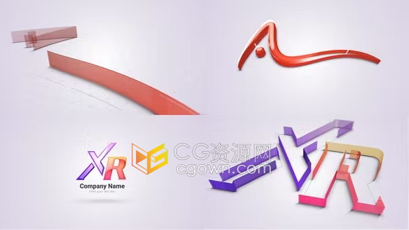 3D Logo三维图形生长标志动画视频片头制作AE模板